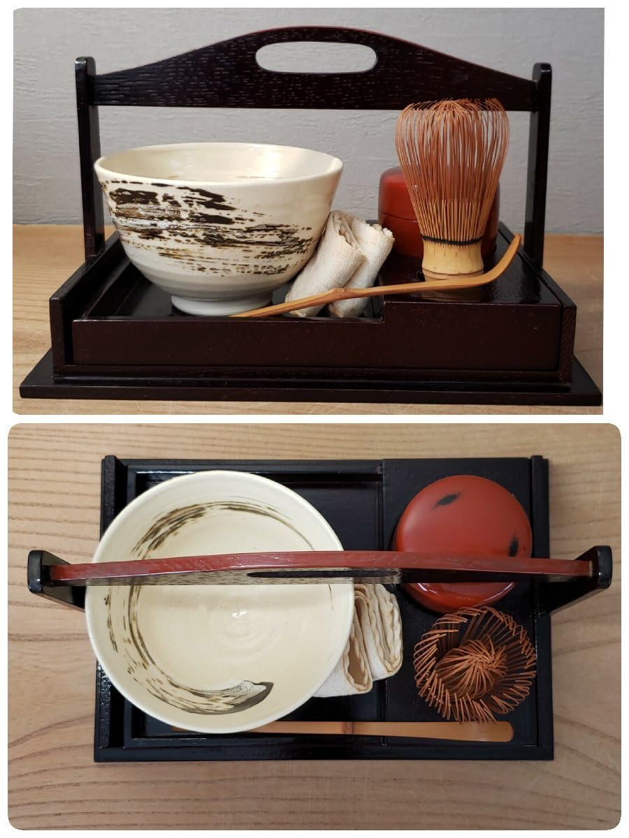 Amazon.co.jp: 手提げ水屋 茶器セット 茶道具 茶碗 茶筅 棗